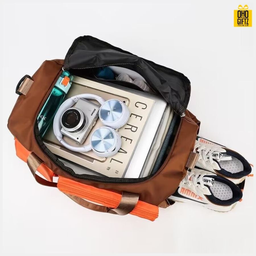 กระเป๋าเดินทางพับเก็บได้ สกรีนชื่อ สกรีนโลโก้  ทำเป็นของพรีเมี่ยมได้