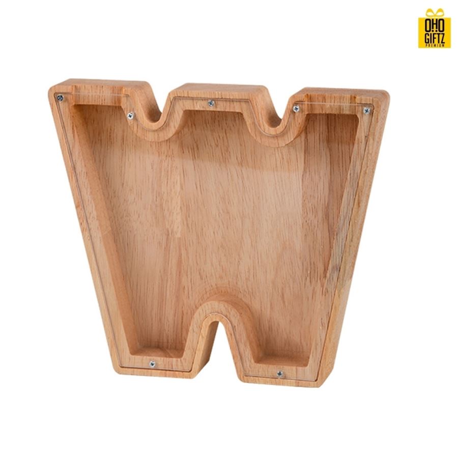 กระปุกออมสินไม้ สกรีนโลโก้ ทำเป็นของพรีเมี่ยม ของชำร่วยได้