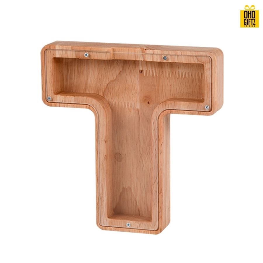 กระปุกออมสินไม้ สกรีนโลโก้ ทำเป็นของพรีเมี่ยม ของชำร่วยได้