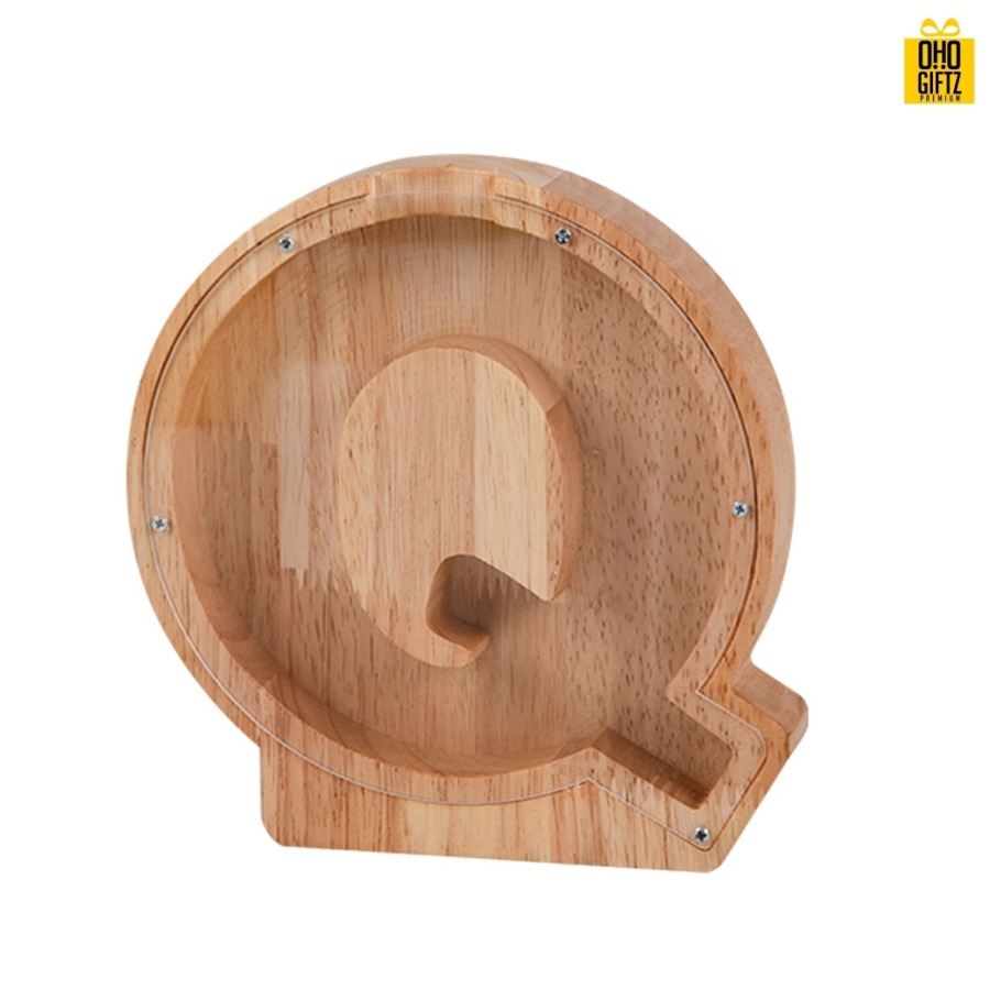 กระปุกออมสินไม้ สกรีนโลโก้ ทำเป็นของพรีเมี่ยม ของชำร่วยได้