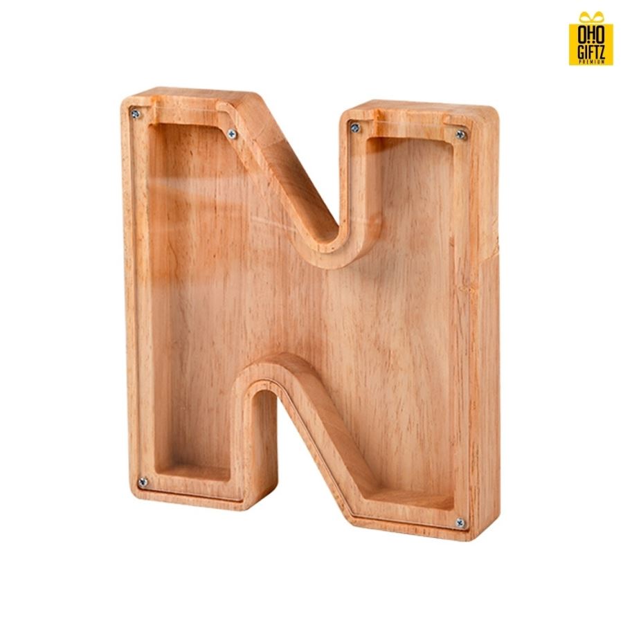 กระปุกออมสินไม้ สกรีนโลโก้ ทำเป็นของพรีเมี่ยม ของชำร่วยได้