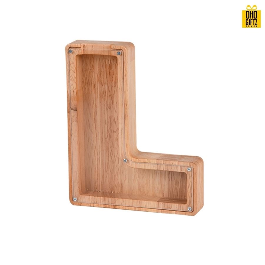 กระปุกออมสินไม้ สกรีนโลโก้ ทำเป็นของพรีเมี่ยม ของชำร่วยได้