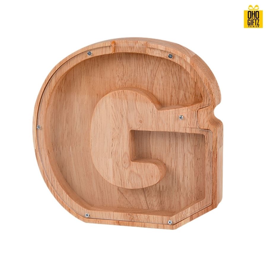 กระปุกออมสินไม้ สกรีนโลโก้ ทำเป็นของพรีเมี่ยม ของชำร่วยได้