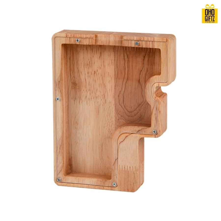 กระปุกออมสินไม้ สกรีนโลโก้ ทำเป็นของพรีเมี่ยม ของชำร่วยได้