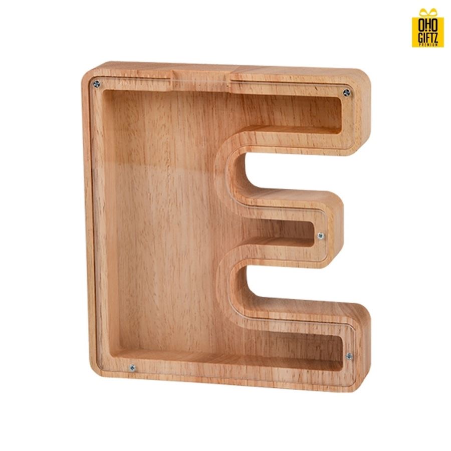 กระปุกออมสินไม้ สกรีนโลโก้ ทำเป็นของพรีเมี่ยม ของชำร่วยได้