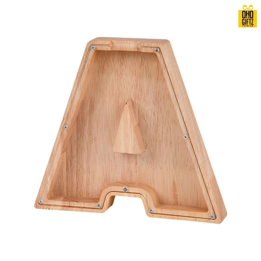 กระปุกออมสินไม้ สกรีนโลโก้ ทำเป็นของพรีเมี่ยม ของชำร่วยได้