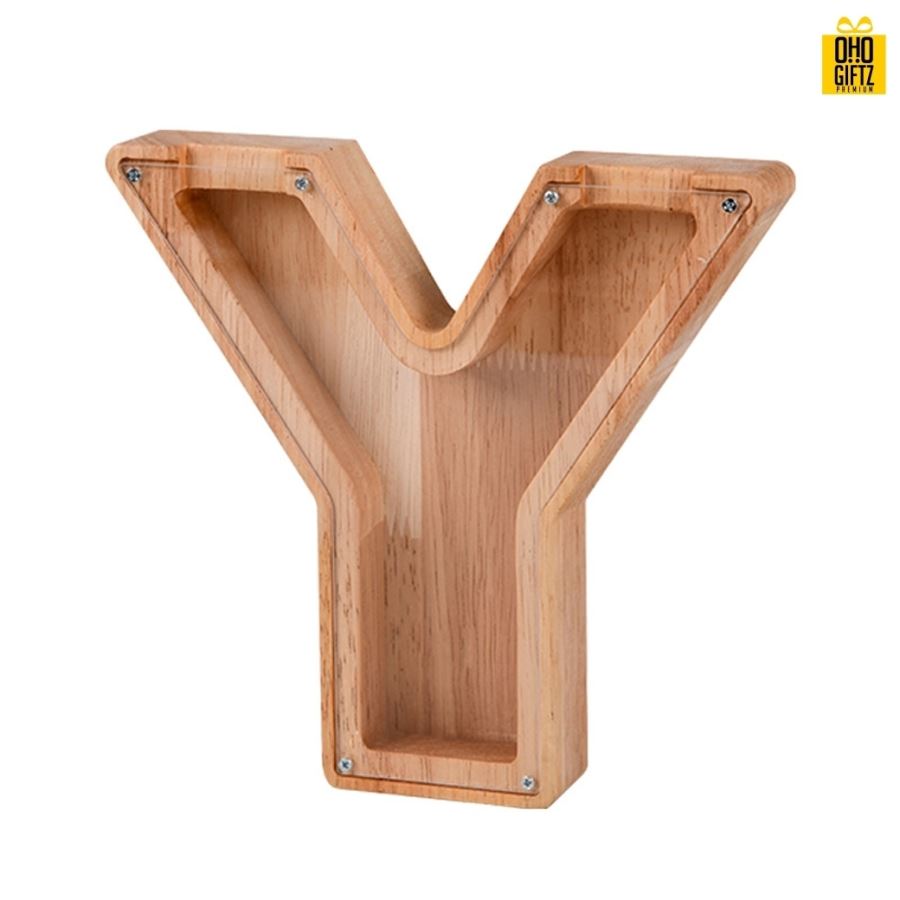 กระปุกออมสินไม้ สกรีนโลโก้ ทำเป็นของพรีเมี่ยม ของชำร่วยได้