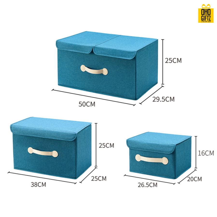 กล่องเก็บของผ้าฝ้ายลินิน สกรีนโลโก้ ทำเป็นของพรีเมี่ยม ของชำร่วยได้