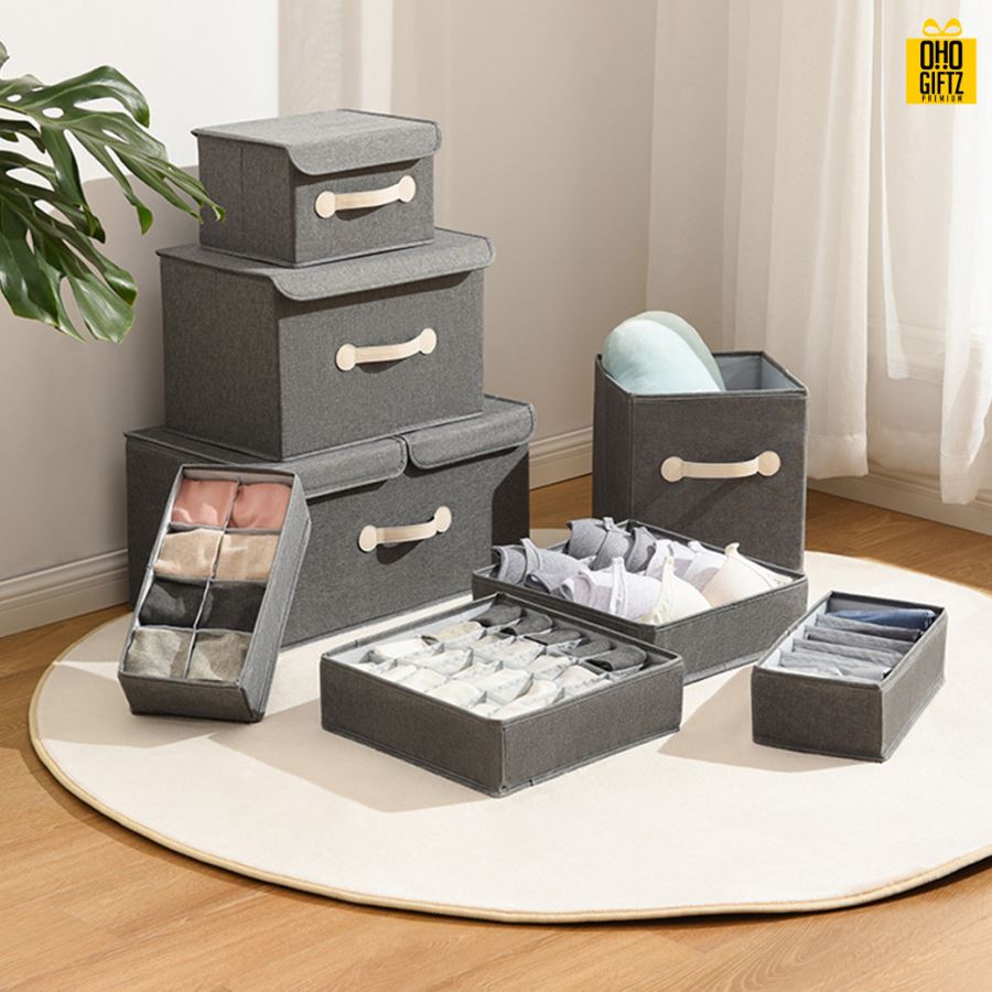 กล่องเก็บของผ้าฝ้ายลินิน สกรีนโลโก้ ทำเป็นของพรีเมี่ยม ของชำร่วยได้