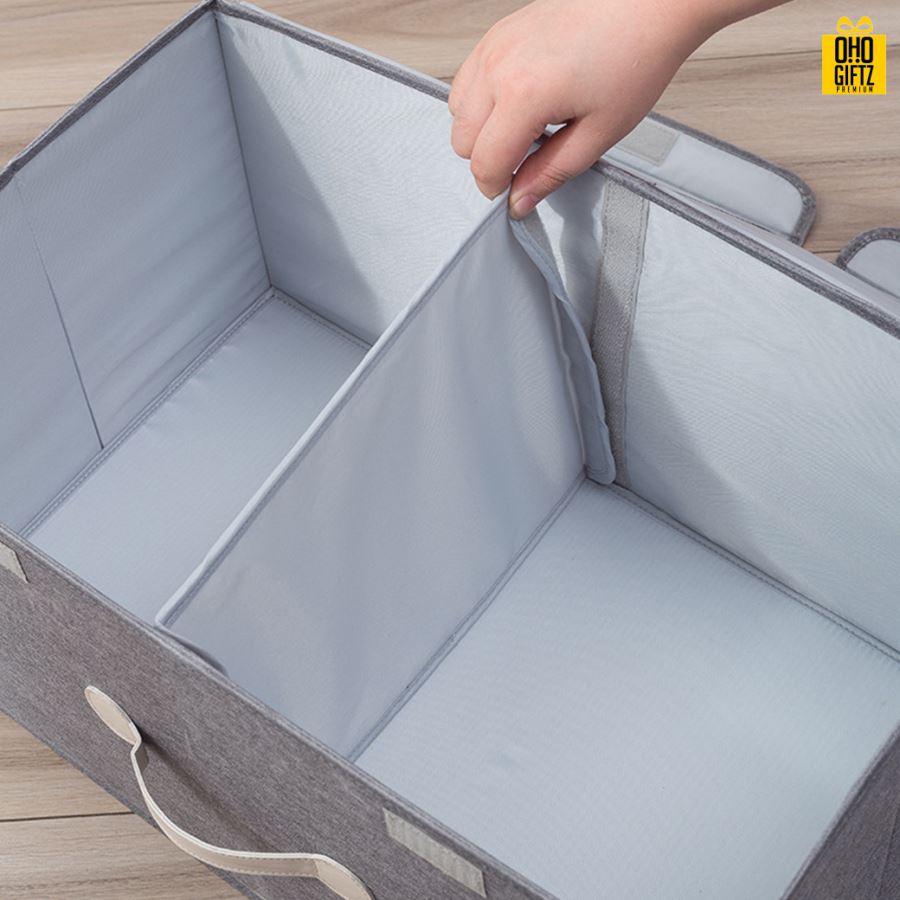 กล่องเก็บของผ้าฝ้ายลินิน สกรีนโลโก้ ทำเป็นของพรีเมี่ยม ของชำร่วยได้