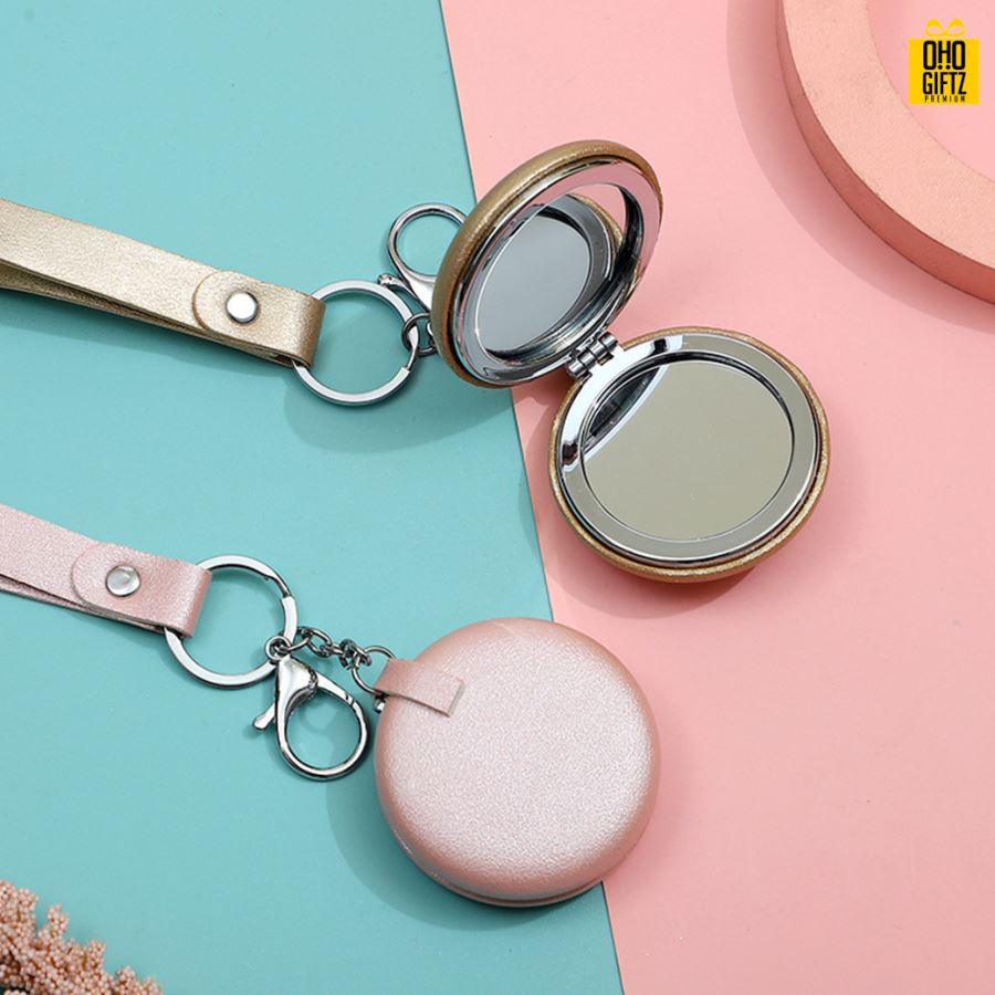 พวงกุญแจกระจก 2 ด้าน สกรีนชื่อ สกรีนโลโก้  ทำเป็นของพรีเมี่ยมได้