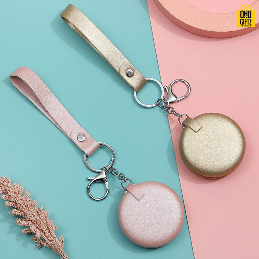 พวงกุญแจกระจก 2 ด้าน สกรีนชื่อ สกรีนโลโก้  ทำเป็นของพรีเมี่ยมได้