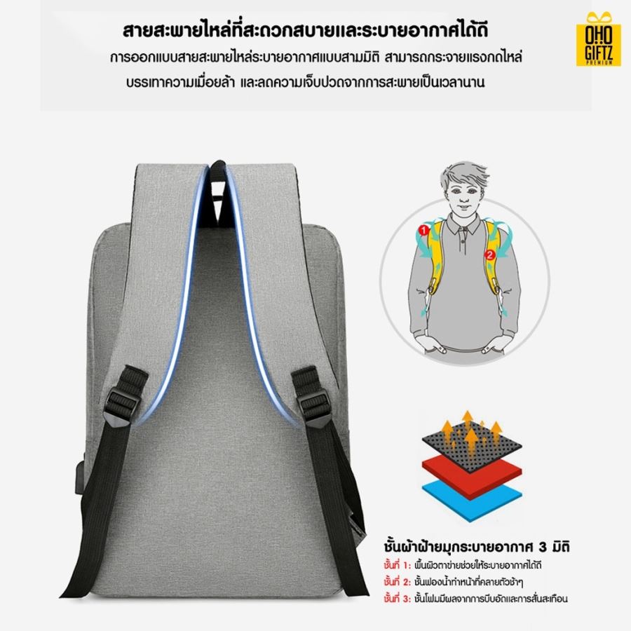 กระเป๋าเป้สะพายหลัง สกรีนโลโก้ ทำเป็นของพรีเมี่ยม