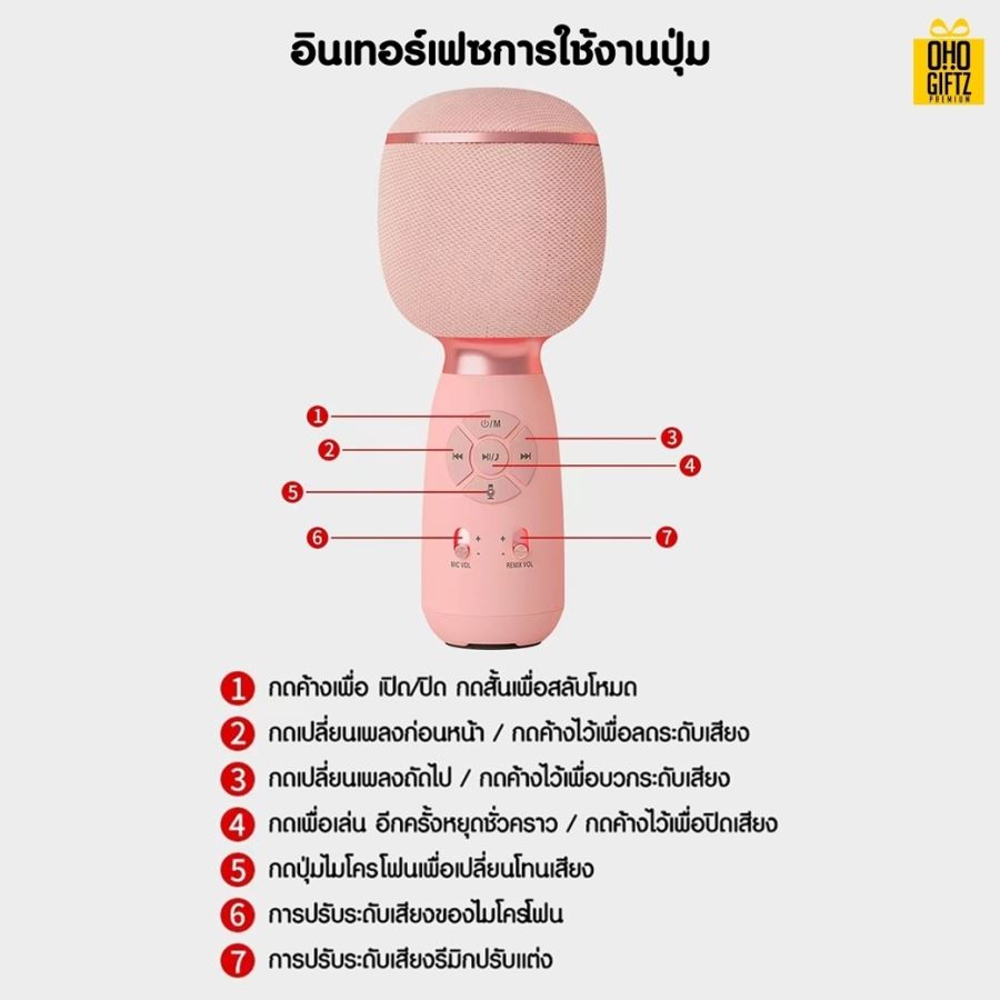 ไมโครโฟนบลูทูธไร้สาย สกรีนโลโก้ สกรีนชื่อร้าน ทำเป็นของพรีเมี่ยมได้