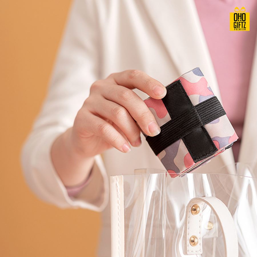 กระเป๋าช้อปปิ้งแบบพับได้ สกรีนโลโก้ ทำเป็นของพรีเมี่ยม