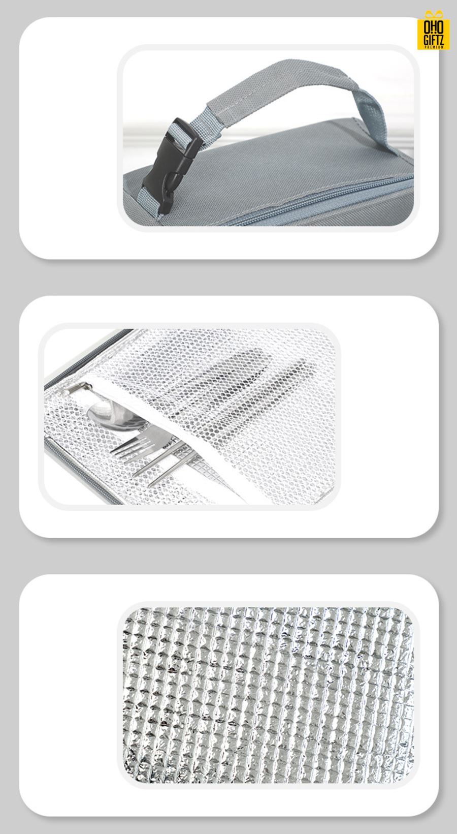 กระเป๋ากล่องข้าวเก็บอุณหภูมิ สกรีนโลโก้  ทำเป็นของพรีเมี่ยม