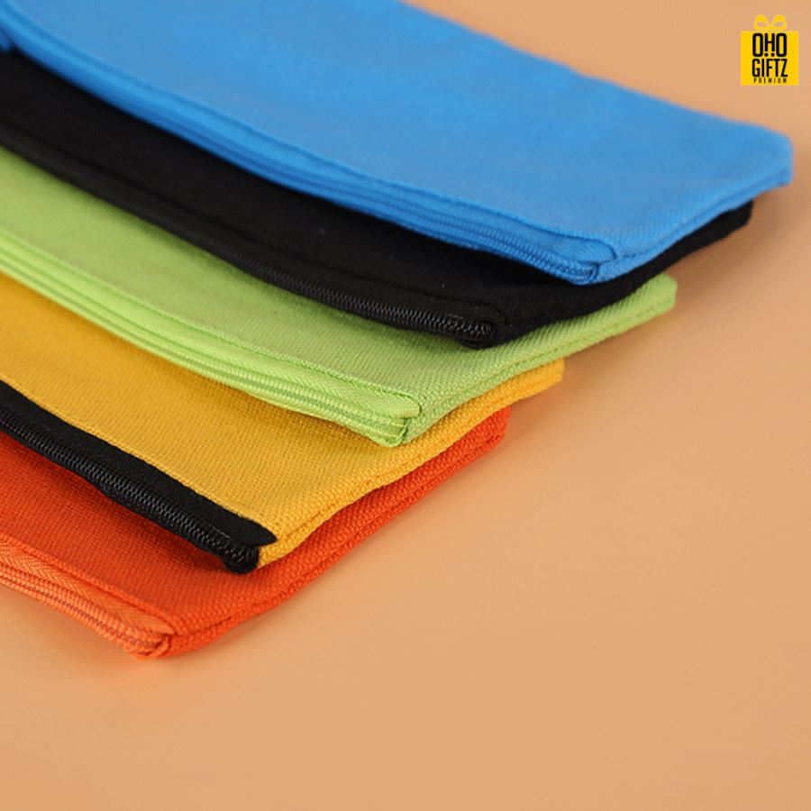 กระเป๋าใส่ดินสอผ้าฝ้าย สกรีนโลโก้  ทำเป็นของพรีเมี่ยม