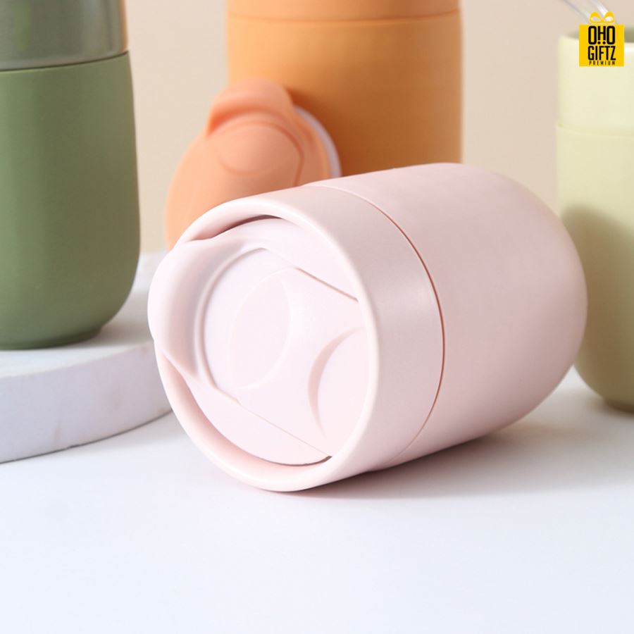 แก้วเซรามิกพร้อมฝาปิด สกรีนชื่อ สกรีนโลโก้ ทำเป็นของพรีเมี่ยมได้