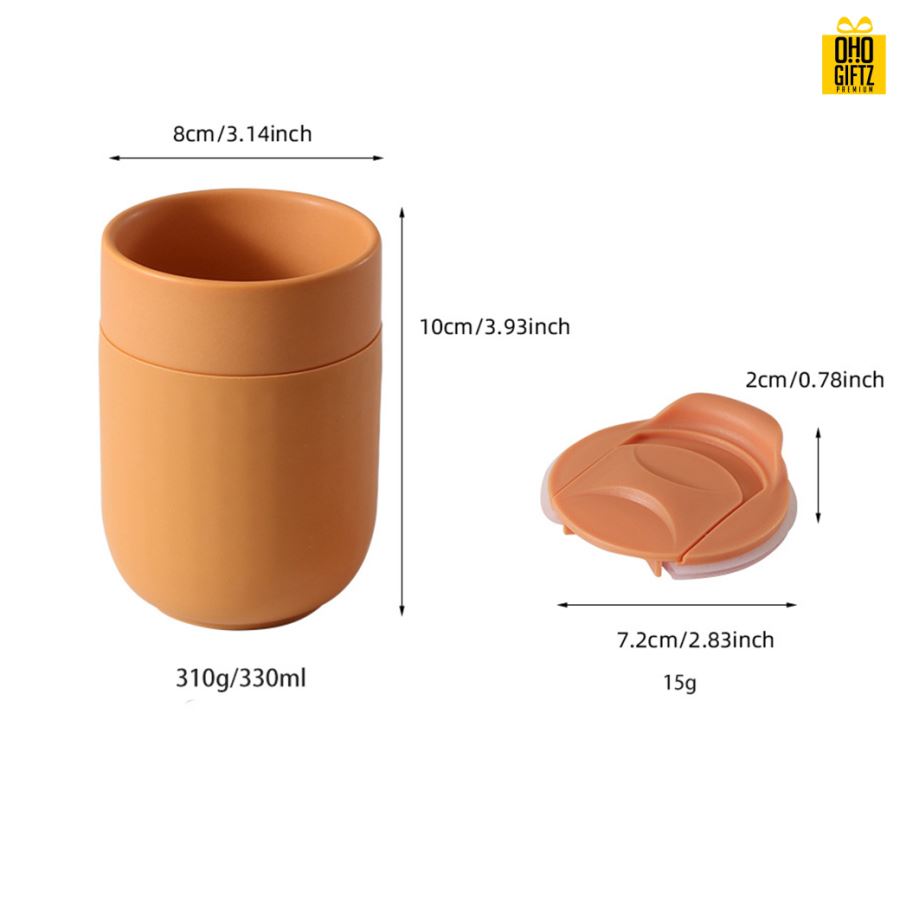 แก้วเซรามิกพร้อมฝาปิด สกรีนชื่อ สกรีนโลโก้ ทำเป็นของพรีเมี่ยมได้