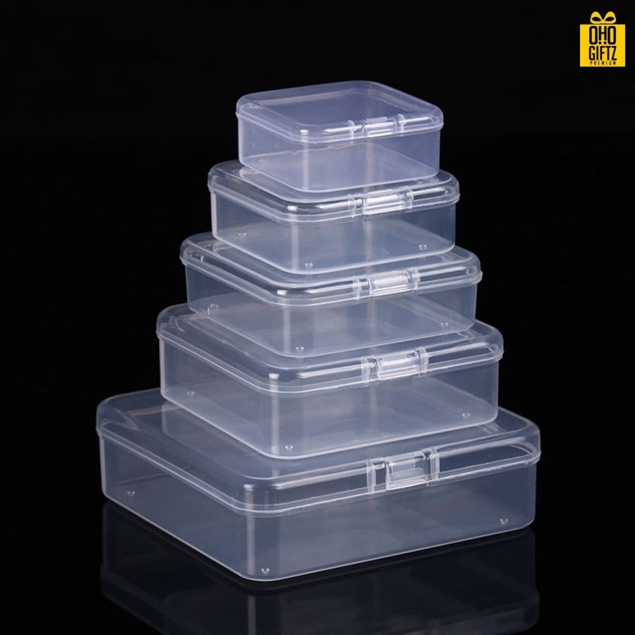 กล่องพลาสติกใสทรงสี่เหลี่ยม กรีนโลโก้ ทำเป็นของพรีเมี่ยม 