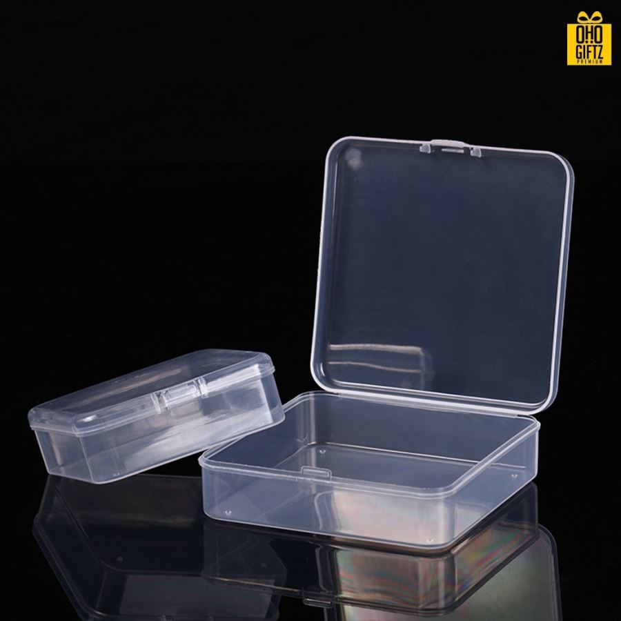 กล่องพลาสติกใสทรงสี่เหลี่ยม กรีนโลโก้ ทำเป็นของพรีเมี่ยม 