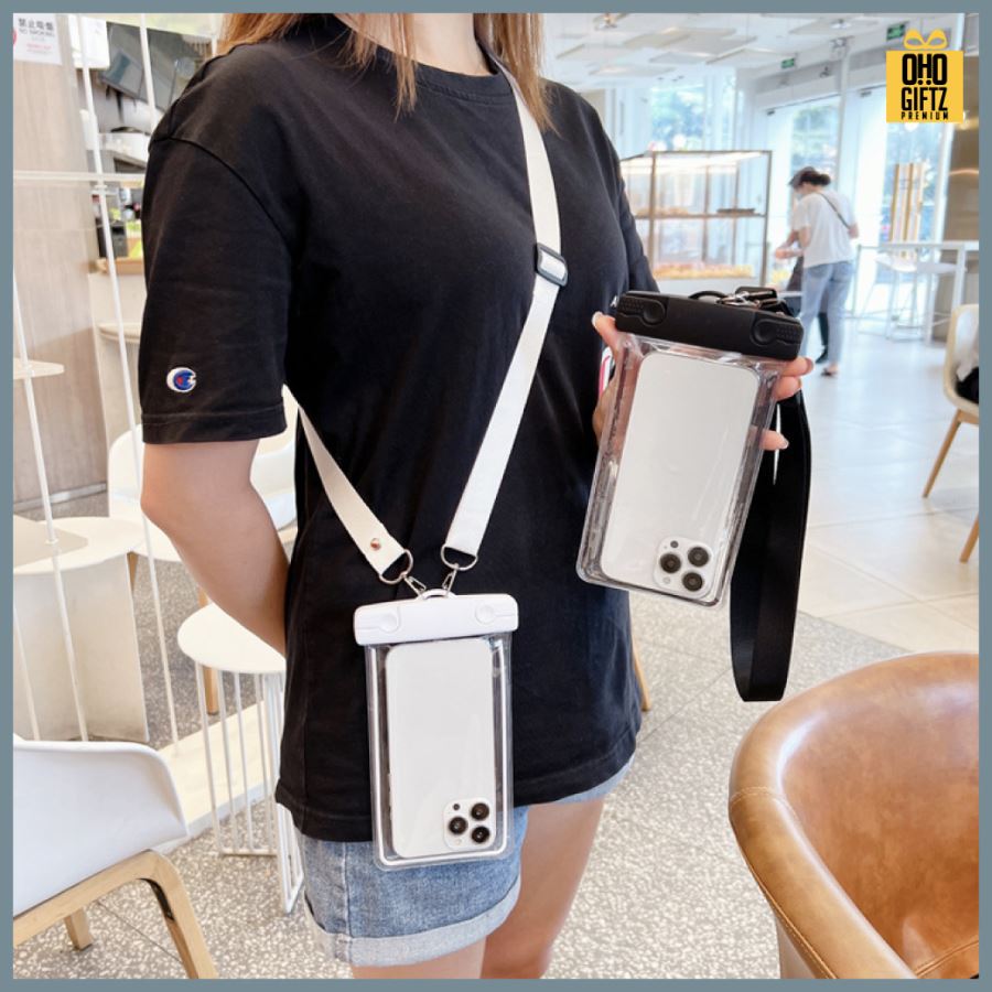 กระเป๋าใส่มือถือกันน้ำห้อยคอ สกรีนโลโก้ ทำเป็นของพรีเมี่ยมได้