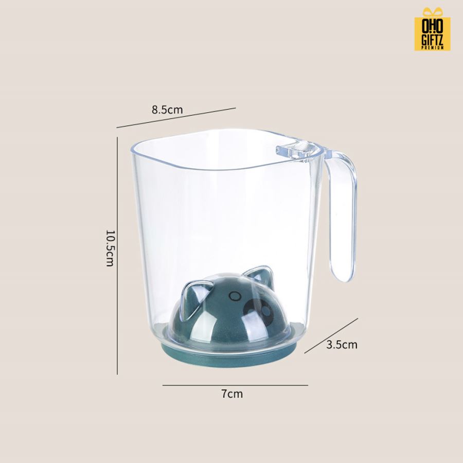 ถ้วยใส่น้ำบ้วนปาก มีช่องใส่แปรงสีฟัน สกรีนชื่อ สกรีนโลโก้  ทำเป็นของพรีเมี่ยมได้