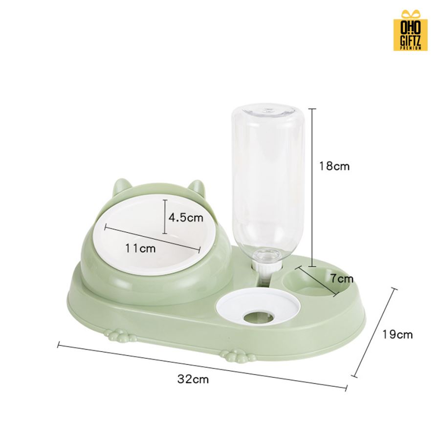 ชามอาหารสัตว์เลี้ยงใส่ขวดน้ำได้ สกรีนโลโก้ ทำเป็นของพรีเมี่ยม