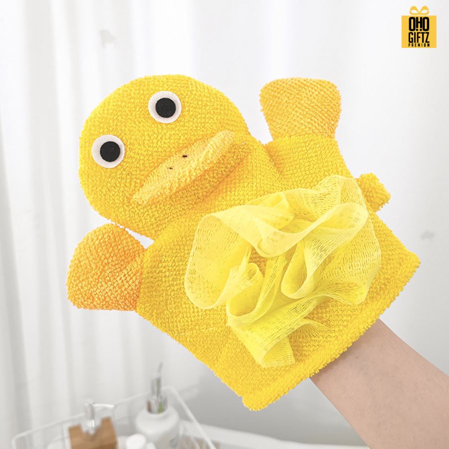 ถุงมืออาบน้ำสัตว์น้อย ติดลาเบล สกรีนโลโก้ ทำเป็นของพรีเมี่ยมได้