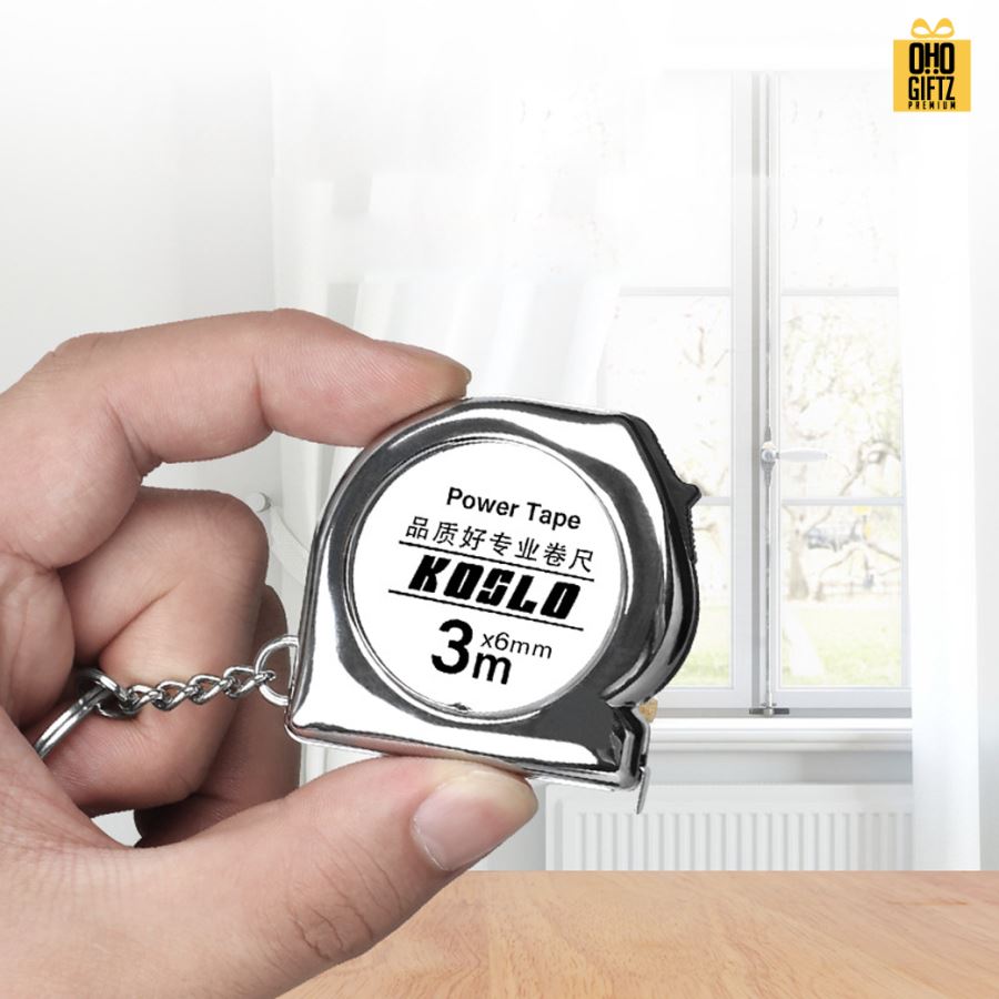 พวงกุญแจตลับเมตรจิ๋วความยาว 3 เมตร สกรีนโลโก้ ทำของพรีเมี่ยมได้