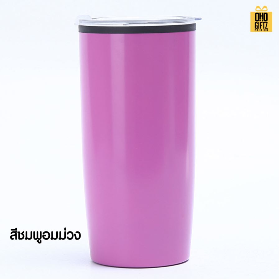 แก้วน้ำสองชั้นขนาด20Oz ด้านนอกสแตนเลส201 ด้านในพลาสติก สกรีนโลโก้  ทำเป็นของพรีเมี่ยมได้