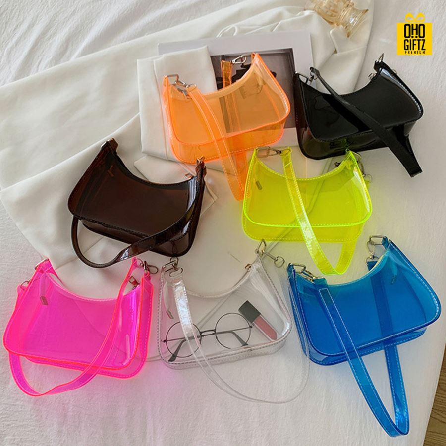 กระเป๋าใสสะพายข้าง สกรีนโลโก้ ทำเป็นสินค้าพรีเมี่ยม