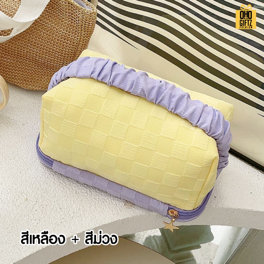 กระเป๋าเครื่องสำอางทรง Butter ผลิตโลโก้ ติดลาเบล ทำเป็นของพรีเมี่ยม