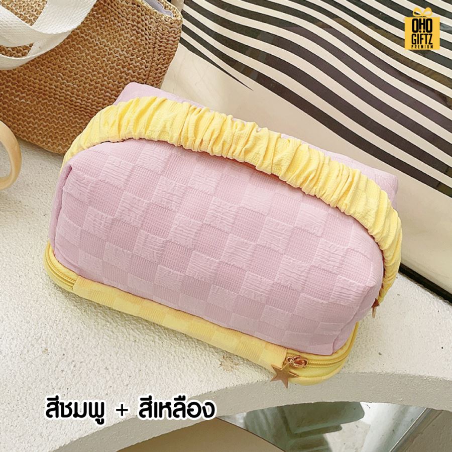 กระเป๋าเครื่องสำอางทรง Butter ผลิตโลโก้ ติดลาเบล ทำเป็นของพรีเมี่ยม