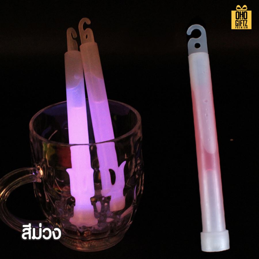 แท่งเรืองแสง 6 นิ้ว คละสี สกรีนชื่อ สกรีนโลโก้ ทำเป็นของพรีเมี่ยมได้  