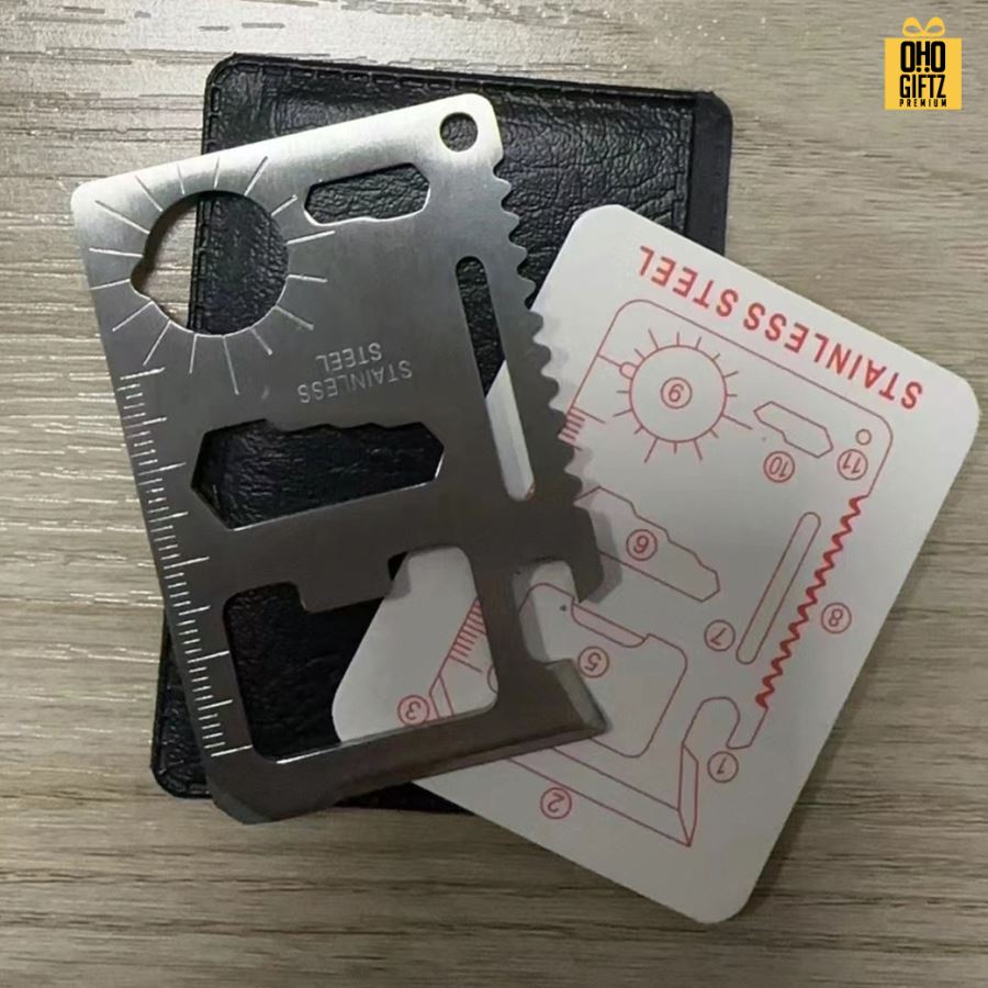 บัตรสแตนเลสเครื่องมือช่างพกพา สกรีนโลโก้ ทำเป็นของพรีเมี่ยมได้