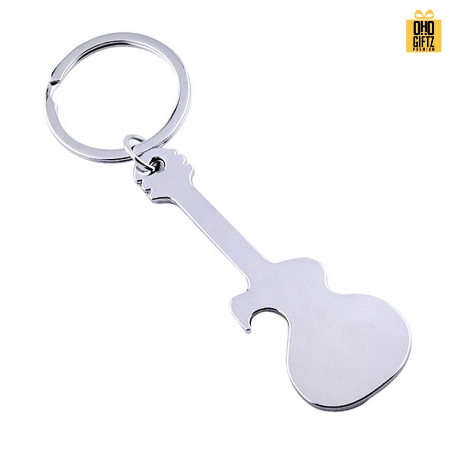 พวงกุญแจกีตาร์ที่เปิดขวด สกรีนโลโก้  ทำเป็นของพรีเมี่ยมได้