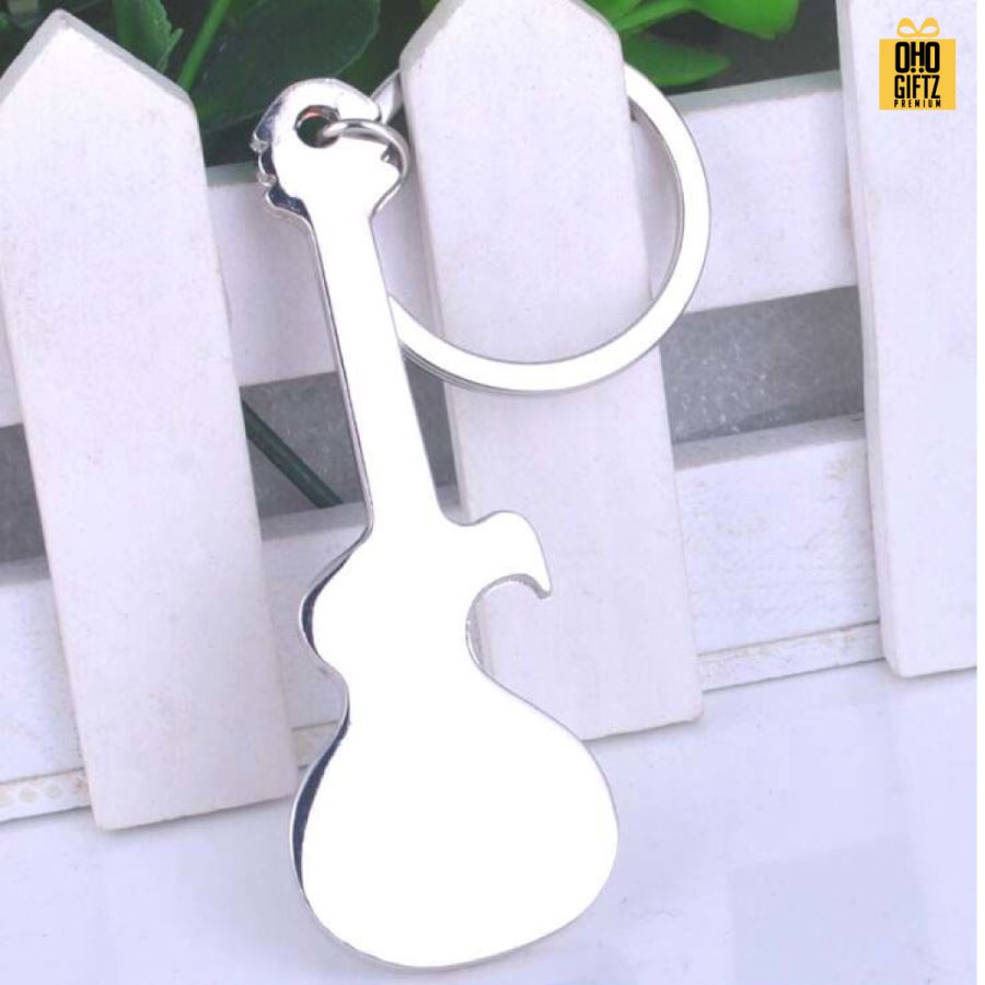 พวงกุญแจกีตาร์ที่เปิดขวด สกรีนโลโก้  ทำเป็นของพรีเมี่ยมได้