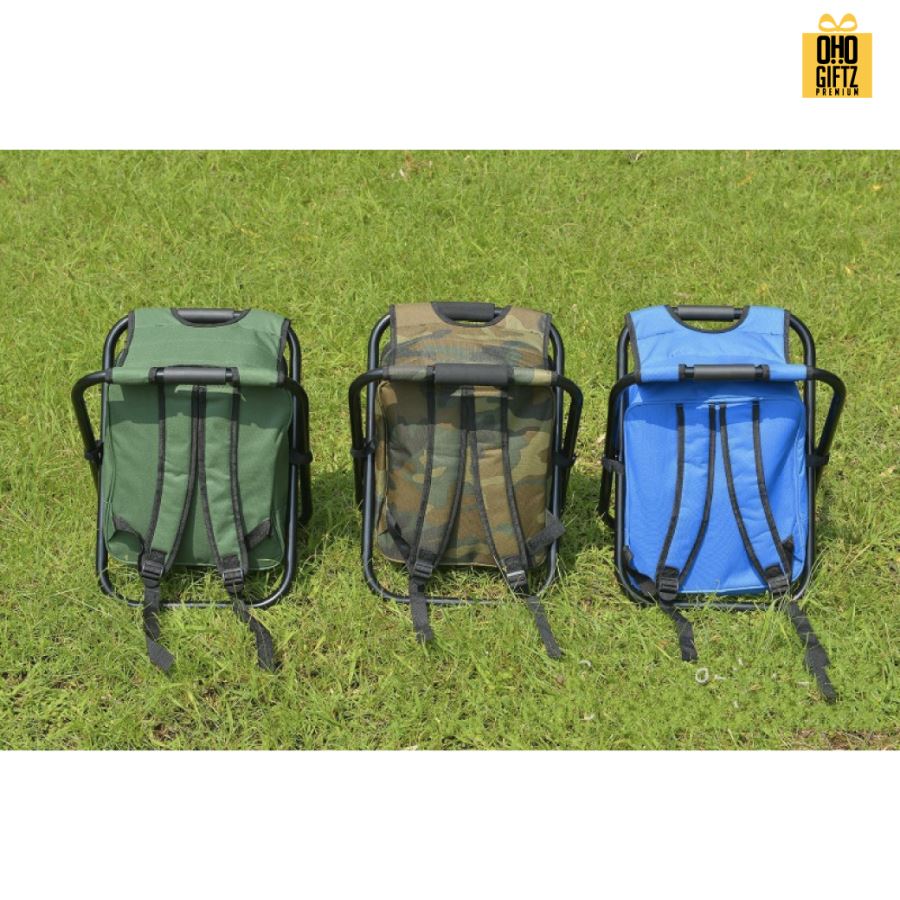 กระเป๋าเป้เก็บความเย็นและเป็นเก้าอี้ในตัวสำหรับออกแคมป์ สกรีนชื่อ สกรีนโลโก้ ทำเป็นของพรีเมี่ยมได้