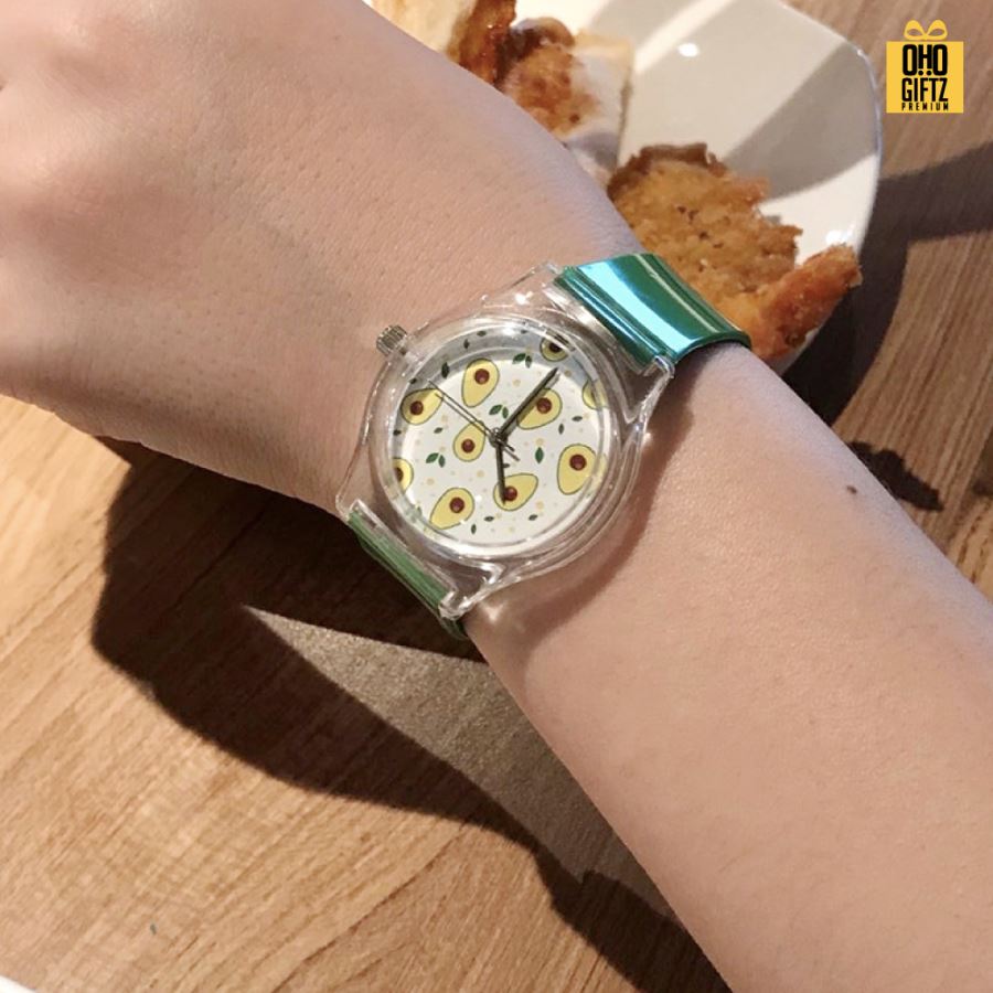 นาฬิกาข้อมือควอทซ์ สายพลาสติก สกรีนโลโก้ไม่จำกัดสี  ทำเป็นของพรีเมี่ยมได้ 