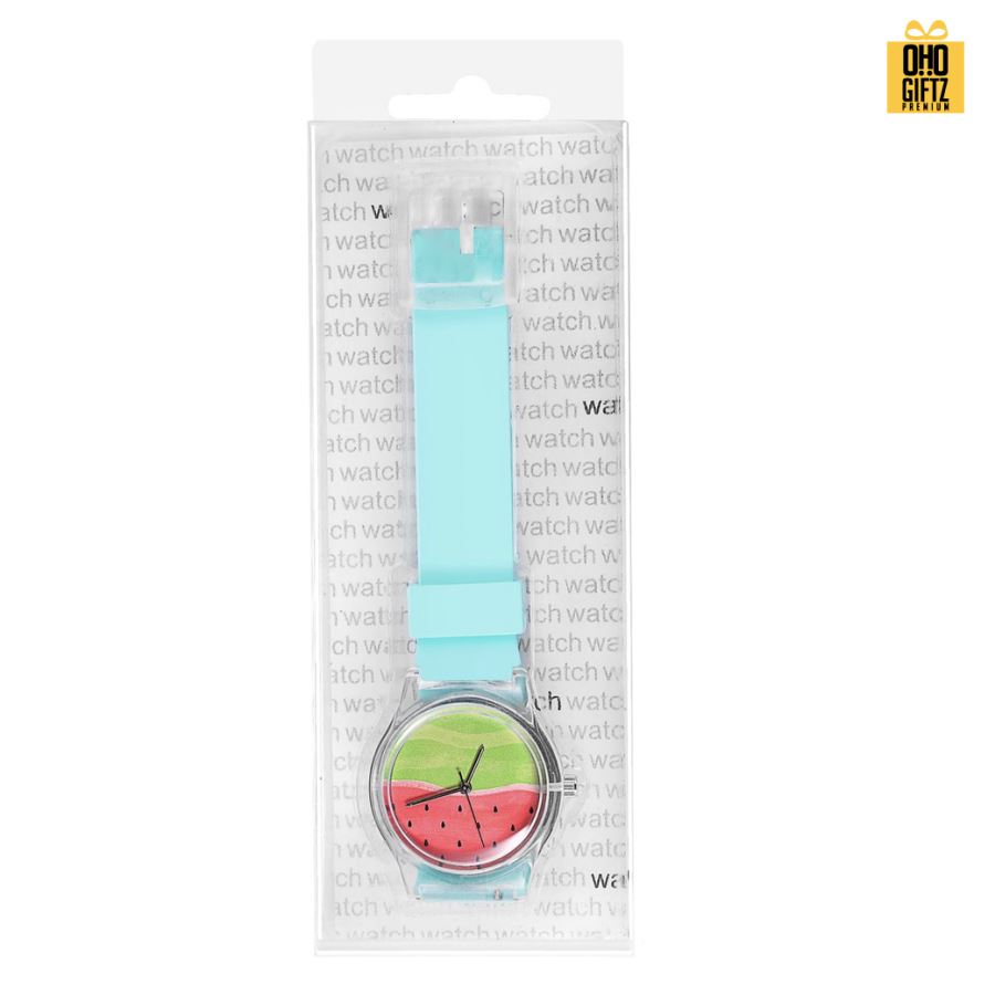 นาฬิกาข้อมือควอทซ์ สายพลาสติก สกรีนโลโก้ไม่จำกัดสี  ทำเป็นของพรีเมี่ยมได้ 