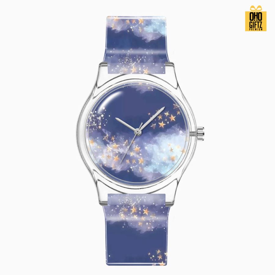 นาฬิกาข้อมือควอทซ์ สายพลาสติก สกรีนโลโก้ไม่จำกัดสี  ทำเป็นของพรีเมี่ยมได้ 