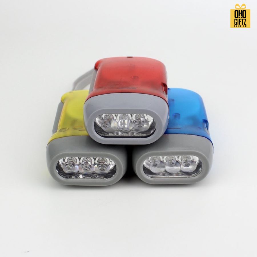 ไฟฉายประหยัดพลังงานกดด้วยมือ สกรีนโลโก้ ทำเป็นของพรีเมี่ยม ของที่ระลึกได้