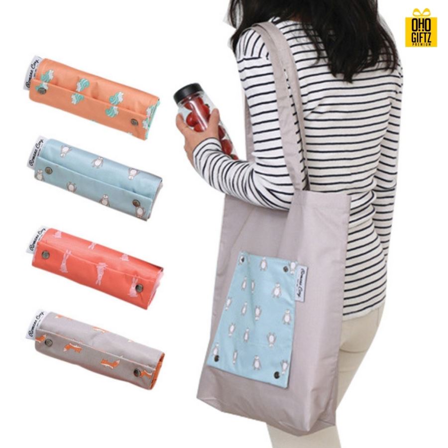 กระเป๋าพับเก็บได้ Pastel Bag สกรีนโลโก้ฟรี1สี1จุด