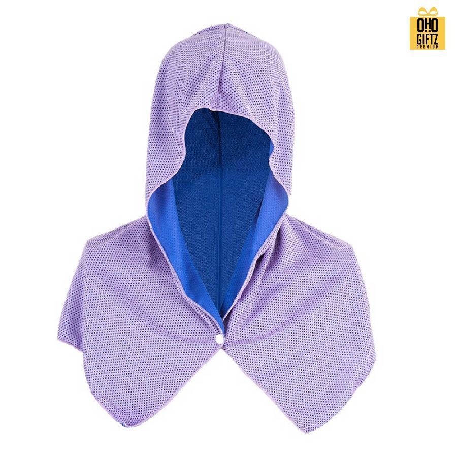 ผ้าคลุมศรีษะและไหล่ กันความร้อน สกรีนโลโก้ ทำเป็นของพรีเมี่ยมได้