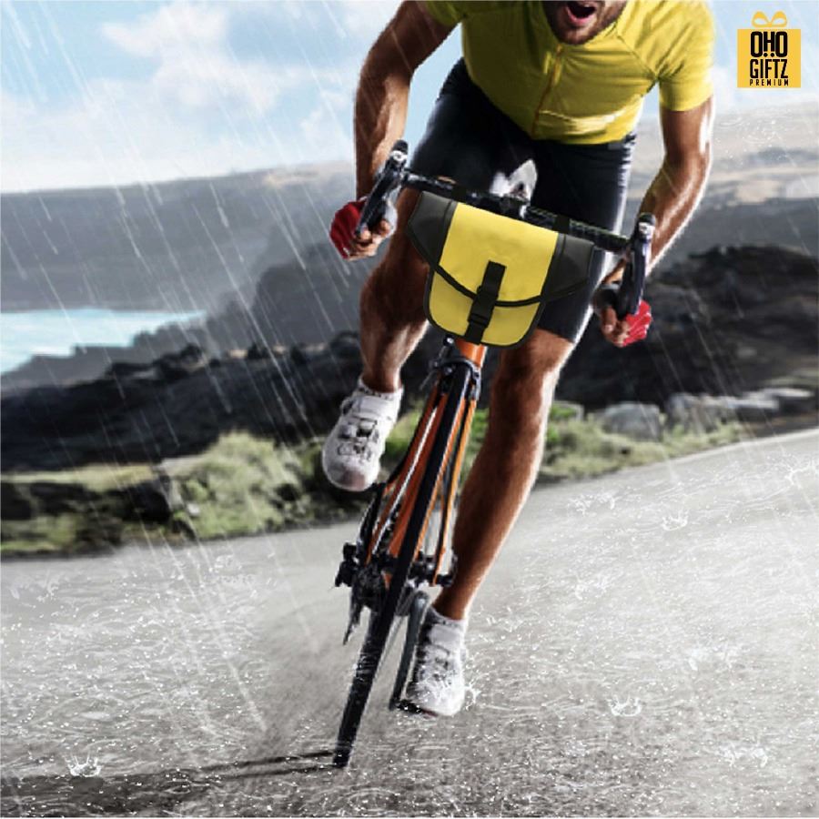 กระเป๋ากันน้ำติดหน้าจักรยาน สกรีนโลโก้ ทำเป็นของพรีเมี่ยมได้