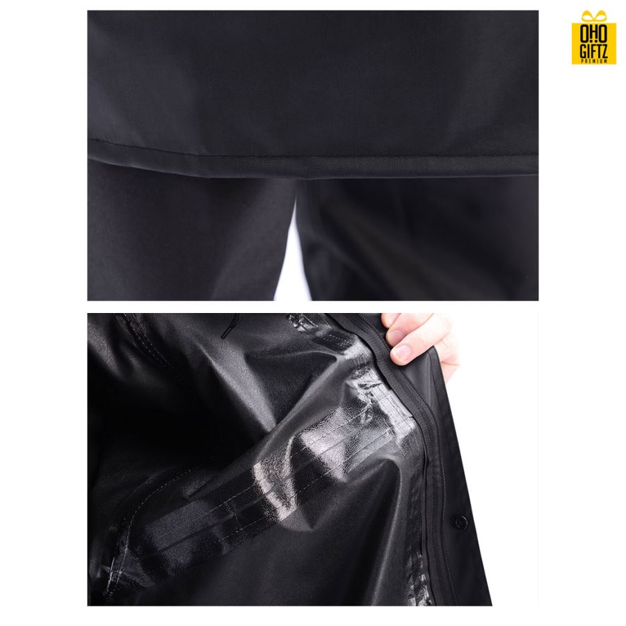 เสื้อกันฝนผ้า Oxford สกรีนชื่อ สกรีนโลโก้  ทำเป็นของพรีเมี่ยมได้ 