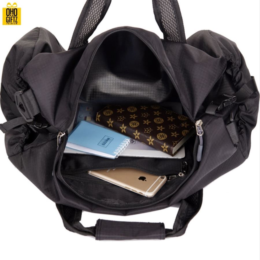 กระเป๋าใส่เสื้อผ้าทรงยาวพับเก็บได้ Folding Travel Bag สกรีนโลโก้ ขั้นต่ำ 100 ชิ้น