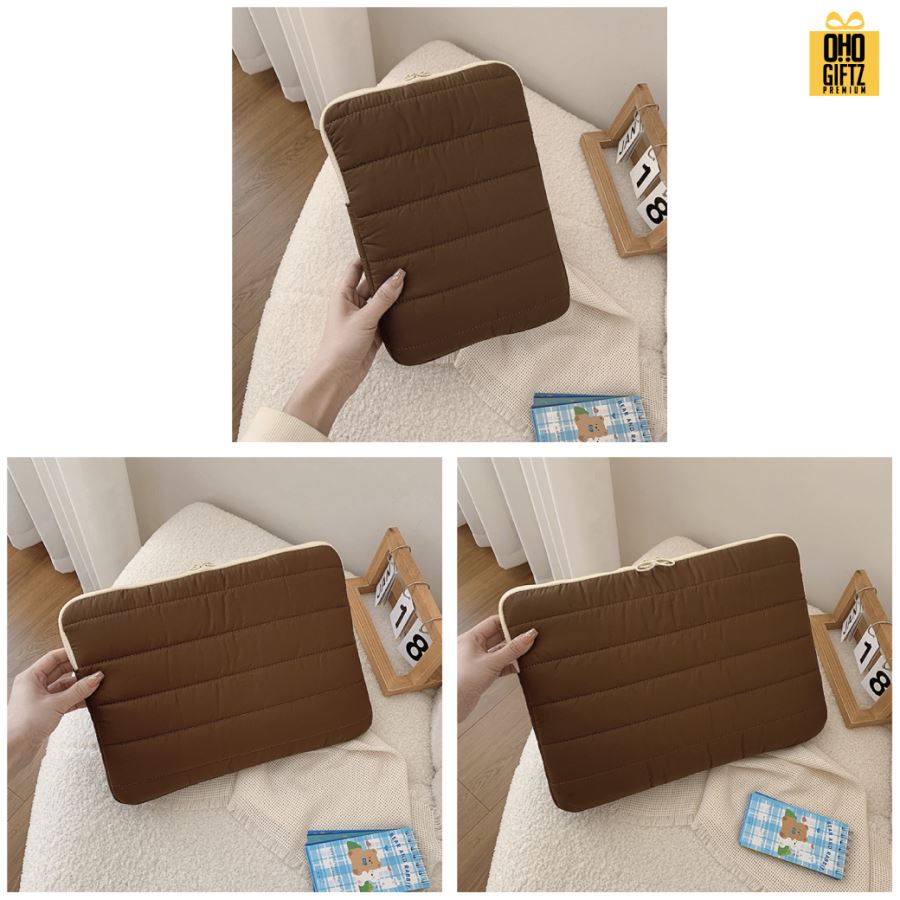 กระเป๋าใส่โน๊ตบุ๊คผ้าหุ้มกันกระแทก สกรีนโลโก้ ทำเป็นของพรีเมี่ยม ของที่ระลึก