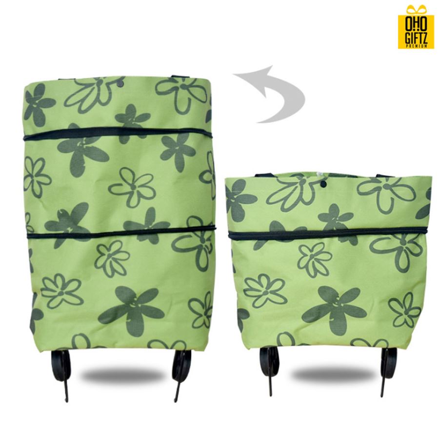 กระเป๋าช็อปปิ้งพับได้มีล้อลาก สกรีนโลโก้ ทำเป็นของพรีเมี่ยม ของที่ระลึก